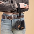 thumbnail image 6 of Wrangler Women's Western Dual Pouch Keychain Wristlet Wallet Embroidered Boot Scroll Design with Zipper Card Holder, Black, 6 of 7