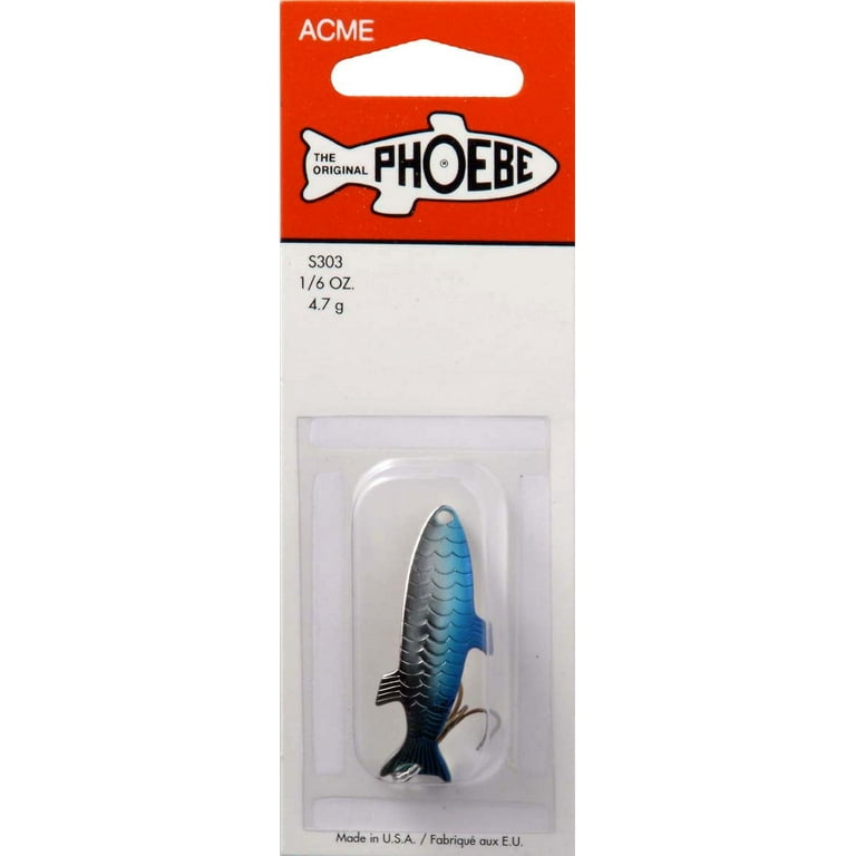 Acme Tackle Phoebe Fishing Lure Spoon Silver & Neon Blue 1/6 oz. 