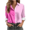 thumbnail image 2 of ZyeKqe Womens Button down Shirts Business Dressy Casual Tops Long Sleeve Shirts Colorblock Work Office Blouses, 2 of 4