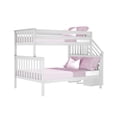 thumbnail image 3 of Max & Lily Solid Wood Twin over Full with Staircase for Kids, White, 3 of 13