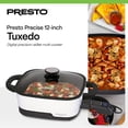 thumbnail image 2 of Presto 07118 Precise Tuxedo 12" Electric Skillet, Nonstick Multi-Cooker w/ Lid, 2 of 11