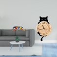 thumbnail image 2 of esculturas,estatua de figura decorativa andante,Reloj de pared,Reloj de pared decorativo para baño o dormitorio,Reloj de pared para gatos silencioso,sin tictac,ideal para regalar., 2 of 8
