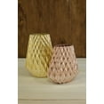 thumbnail image 2 of Shataj Decorative Aluminum Diamond Textured Vase in gold finish, 2 of 6