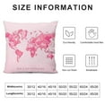thumbnail image 5 of YANMS Quote Pink Watercolor World Map Soft Throw Pillow Covers Cushion Cover Decor for Sofa Couch Bed, 5 of 5
