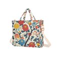 thumbnail image 7 of FORMRS Womens Corduroy Tote Bag Crossbody Shoulder Handbag with Pocket, Vibrant Japanese Flowers, 7 of 7
