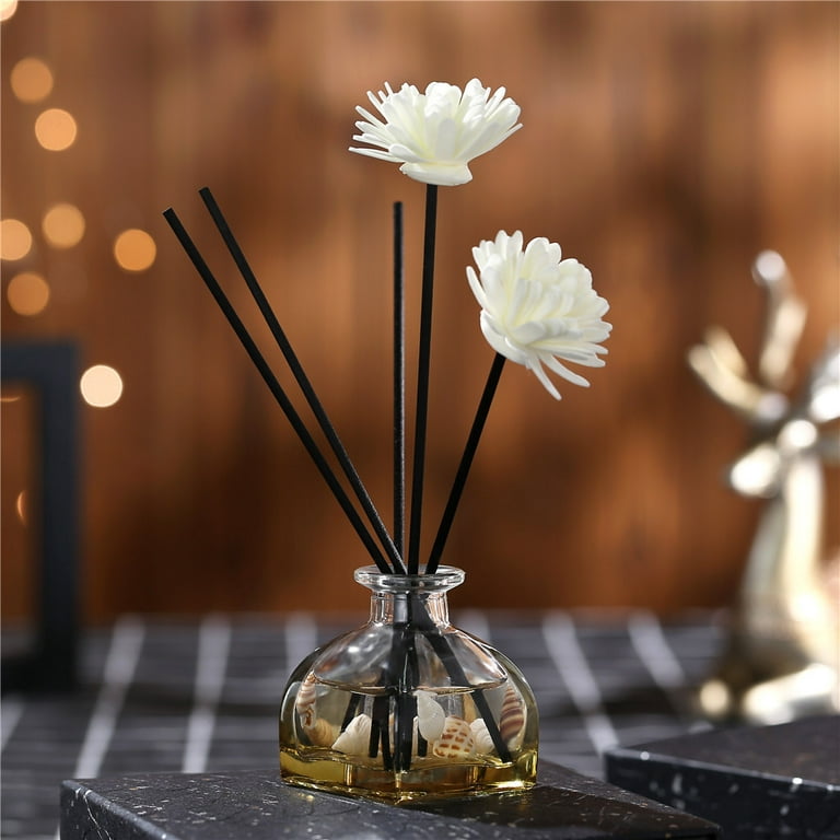 Dengmore Aromatherapy Diffuser Set Essential Oils Diffuser with Glass Bottles 3pcs Rattan Sticks and Scented Oil 60ml and Plants Essential Oils Crafts