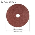 thumbnail image 2 of 6-Inch x 7/8-Inch Aluminum Oxide Resin Fiber Discs, Center Hole 24 Grit Sanding Grinding Discs 10 Pcs, 2 of 4