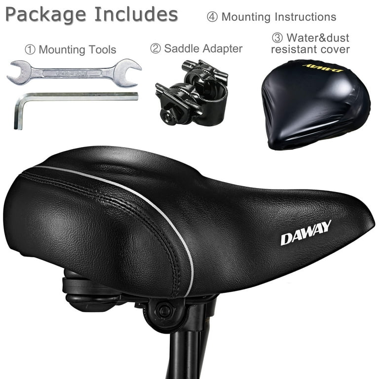 Bike seat,bike seat cushion,wide bike seat,exercise bike seat replacement