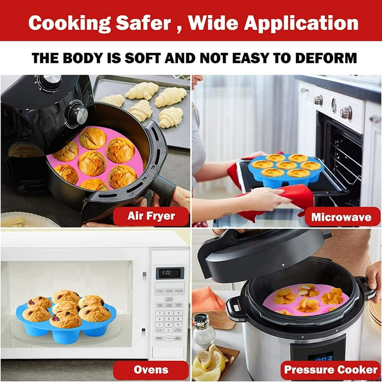 Silicone Muffin Pan for Air Fryer,2 Pcs Cupcake Tray Baking Mold