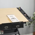 thumbnail image 6 of drafting table,adjustable art desk, Drawing desk with stools and tiltable top, 2 storage drawers art desk for adults for reading, writing, production, painting, art, home and office use, 6 of 7