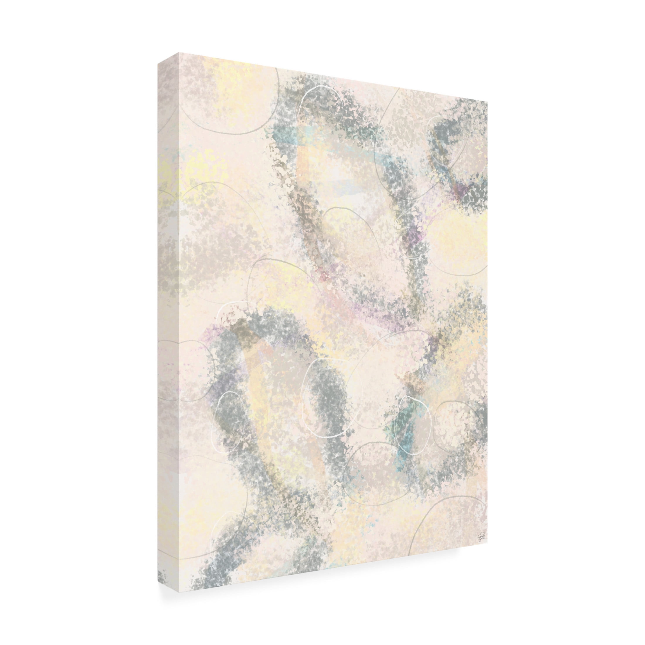 Canvas Wall Art - Line and Brush 'Circle Playings 1' Wall Art for Living Room, Bedroom, or Office Décor by Trademark Fine Art - 24 x 32 Inches