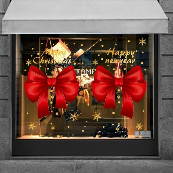 Boovnll Christmas Tree Bows, Christmas Bow Showcase Scene Decoration Shop Glass Sliding Door Stickers, Christmas Decorations, Christmas Bows, Christmas Tree Topper Bow