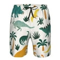 thumbnail image 4 of Disketp Men'S Swim Trunks Hawaiian Breathable Surf Beach Swimsuits Mesh Lining Beach Shorts With Pockets-Dinosaurs And Tropical Leaves, 4 of 9