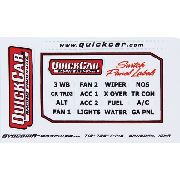 Switch Panel Stickers Large Ignition Panels