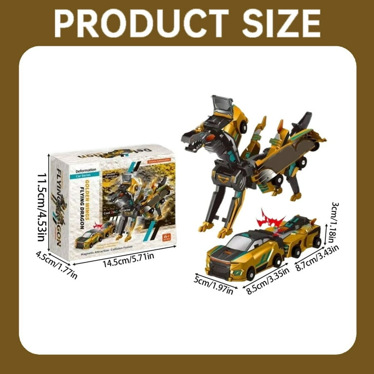 Dinosaur Transformer Car Toy，Automatic Transformer Toy Collision