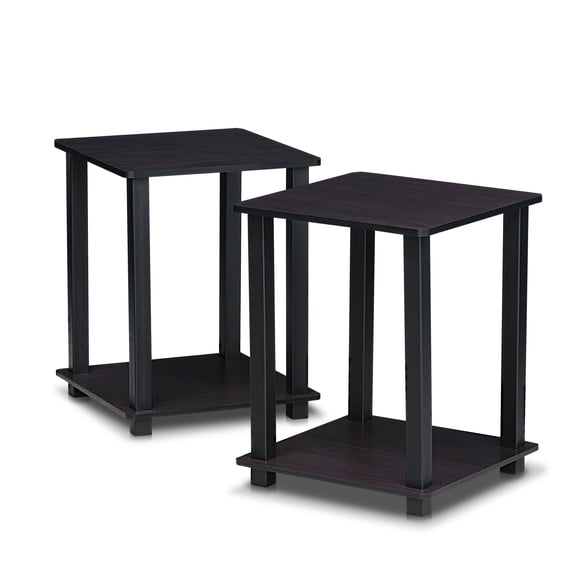 Mesa auxiliar Furinno Simplistic, juego de 2 unidades, color nogal oscuro