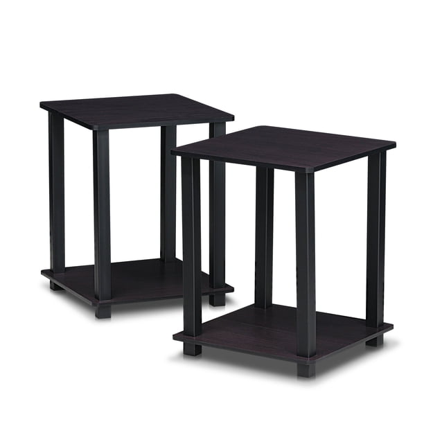 Mesa auxiliar Furinno Simplistic, juego de 2 unidades, color nogal oscuro