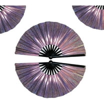 RuWeoMaa 2 Pack Boots on the Ground Hand Fan, Line dance popping fan, Large Folding Hand Fans for Chinese Kung Fu, Line Dancing, Party, Weddings,Club,Performance, Festival, Gift. (White)