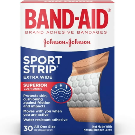 Strip Badges - 2 Pack - BAND-AID Bandages Sport Strip Extra Wide 30 Each