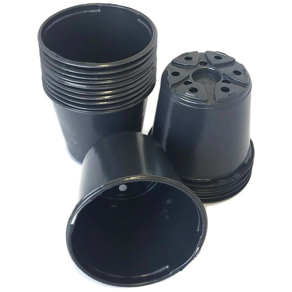 Landmark 4" x 3.5" Round Black Plastic Plant Pot - 100 Count
