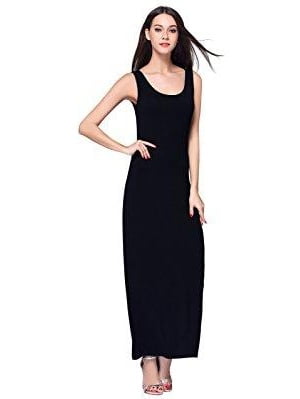 black maxi tank dress
