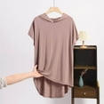 thumbnail image 2 of Plebaso Plus Size Womens Short Sleeve Hoodies Long Casual Pullover Summer Comfy Hooded Shirts Loungewear, 2 of 6