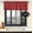 Red and Black 2, variant on Buffalo Check Tiers and Valances Set Red and White Farmhouse Kitchen Window Curtain Rod Pocket Window Treatment Decor Curtain