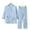 Blue, variant on HaoXianJian Womens Cotton Pajamas Long Sleeve Top & Pant 2 Piece PJs Loungewear s Crew Neck Sleepwear for Women