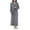Gray, variant on Women's Solid Color Long Sleeve Plush Bathrobe - Winter Warm Homewear, Blue, One Size