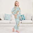 thumbnail image 6 of Fluffy Pajamas Set Fuzzy Winter Warm Pj Sets Pullover Tops and Long Pants Cute Capybara and Daisies X-Small, 6 of 8