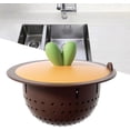 thumbnail image 3 of Sink Strainer Kitchen Sink Drain Anti Odor Catcher Cute Easy Clean Rust Resistant Fast Flow Sink Stopper with Cover Sink Drain Basket, Brown, 3 of 4