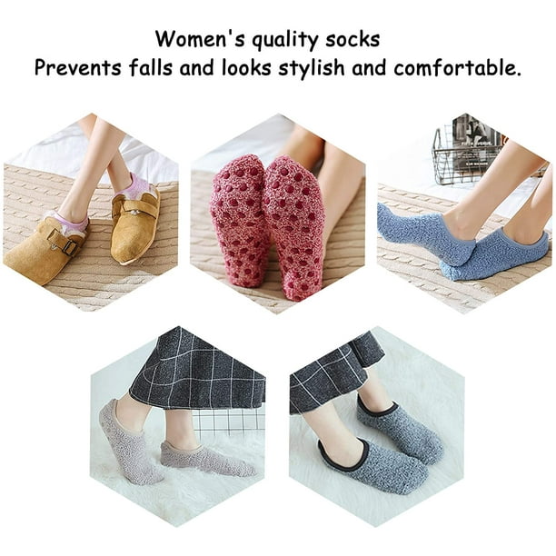 Winter Fluffy Socks - Non Slip Slipper Socks Plush Thick Cozy Socks Warm  Fluffy Crew Socks Fuzzy Socks For Women Men 