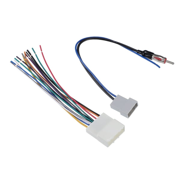 1 Juego de arnés de cableado de radio CD estéreo con adaptador de antena para Nissan 2007-2013