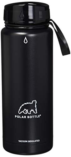 Polar Bottle Thermaluxe Black} 21 oz. White Powder Coat {Half-Twist Cap Vacuum Insulated Stainless Steel Travel Mug