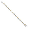 thumbnail image 2 of Gem Stone King 925 Sterling Silver Heart Shape Yellow Citrine and White Lab Grown Diamond Greek Vine Flower Tennis Bracelet for Women (4.64 Cttw, 7.5 inch), 2 of 4
