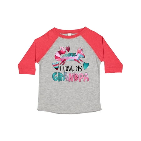

Inktastic I Love My Grandpa Pink and Blue Fox with Hearts Gift Toddler Boy or Toddler Girl T-Shirt