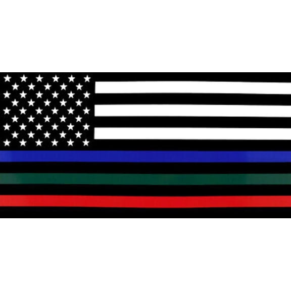 USA Thin Blue Green Red Line Police Military Fire Vinyl Decal Bumper Sticker
