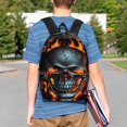 thumbnail image 4 of Lukts Flame Metal Skull Pattern 15 Inch Student Backpack, Waterproof Laptop Backpack with Adjustable Shoulder Straps, Lightweight Travel, Campus Backpack, Unisex, 4 of 6