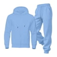 thumbnail image 6 of Men's Tracksuit 2 Piece Casual Long Sleeve Full-Zip Fleece Hoodie Sweatshirt pocket and pants Sweatsuits Fall Winter Fashion Lightweight Jogging Outfitsfor Sky Blue S, 6 of 8