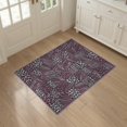 thumbnail image 3 of ODIKA Zebra Pink Mixed Wildlife Stripe Alternating Panel Leopard Print Stain Resistant Flatwoven for Entryway, Kitchen, Mudroom, 3 of 7