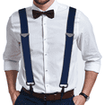 thumbnail image 7 of Buyless Fashion Suspenders for Men - 48" Adjustable Straps 1 1/4" - X Back with Black Hooks - 5141-Navy, 7 of 7
