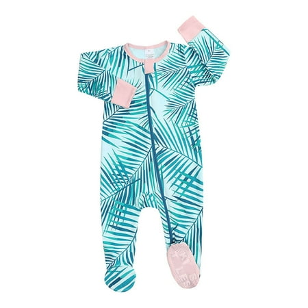 

TUOBARR Spring And Autumn Boys And Girls Long Sleeve Baby One-piece Suit Sole Epoxy Wrap Foot Baby Romper Multi-color (0-18Months)