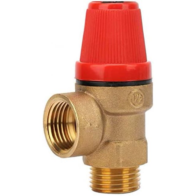 Válvulas de Alivio Rosca Macho 1/2" - Válvula de Seguridad de Latón para Agua/Petróleo/Gas (3 bar) JFHHH pequeña