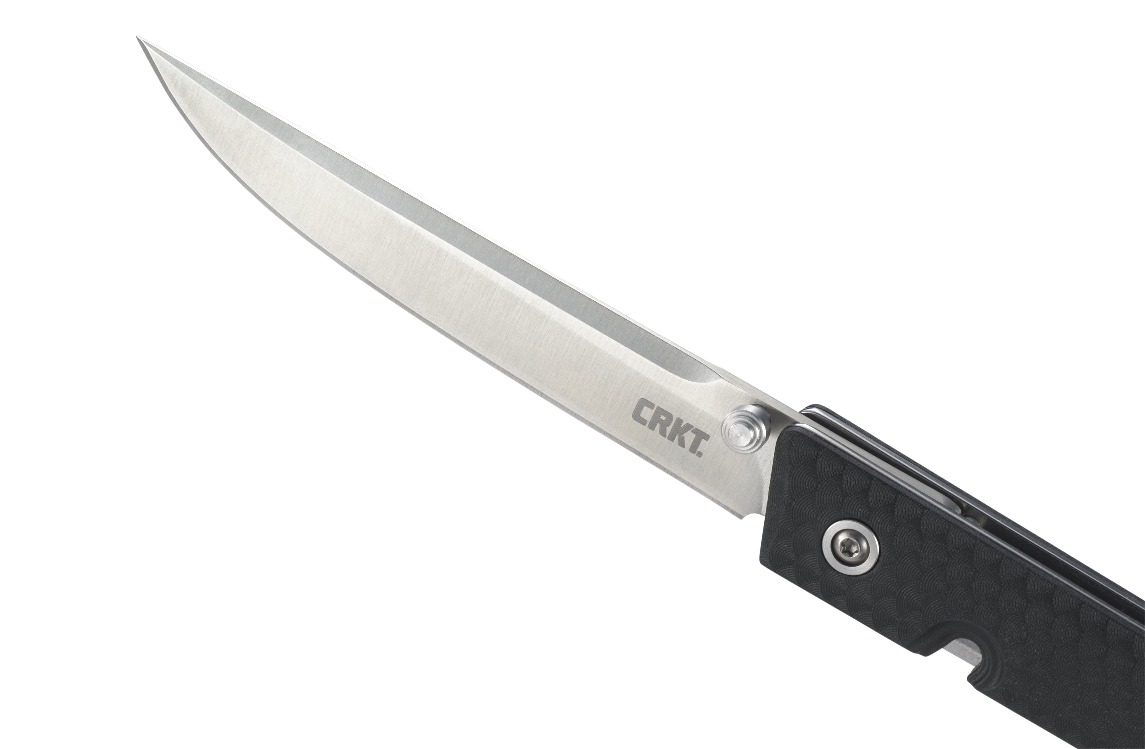 CRKT CEO Everyday Carry EDC Pocket Folding Knife with Liner Lock: Stainless Steel Plain Edge Blade, Glass-Reinforced Nylon Handle, Pocket Clip, 7096WMC
