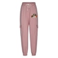 thumbnail image 5 of Fartey Womens Cargo Sweatpants Fashion Cinch Bottom Jogger Pants Casual Loose Drawstring High Waist Trousers with Pockets Cute Pumpkin Print Sweatpant Pink 2XL, 5 of 7