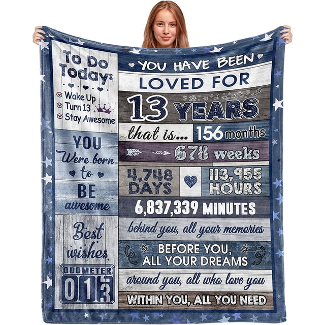 LHSHID 13 Year Old Birthday Gifts for Boys Coolest 13 Year Old Boy Gift Ideas 13th Birthday Blanket for Boys Girls Best 13 Year Old Gifts for Boys 13th Birthday Throw Blanket 30"x40"