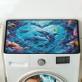 thumbnail image 5 of ZIATUBLES Dolphin Fish Coral Washing Machine Top Dust Cover Pad Water Resistant Washer and Dryer Top Protector Mat for Laundry Room Washable Home Kitchen Decor Accessories, 24 x 19.7 Inch, 5 of 7