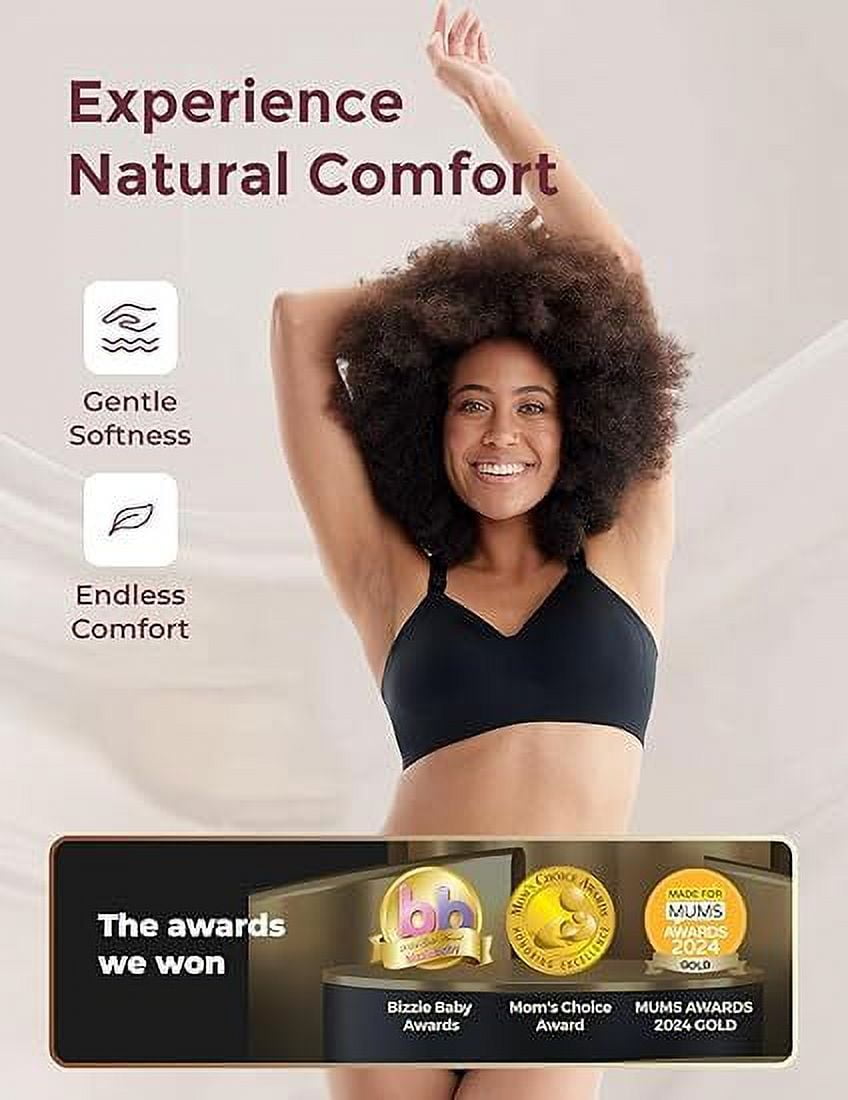 Momcozy Nursing Bras for Breastfeeding, Seamless Ultra Comfort Maternity Bra, Natural Shape, Pregnancy Sleep Bralette