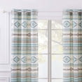 thumbnail image 4 of Barefoot Bungalow Phoenix Southwestern Boho Grommet-Top Curtain Panels, Set of 2, Turquoise, 4 of 7
