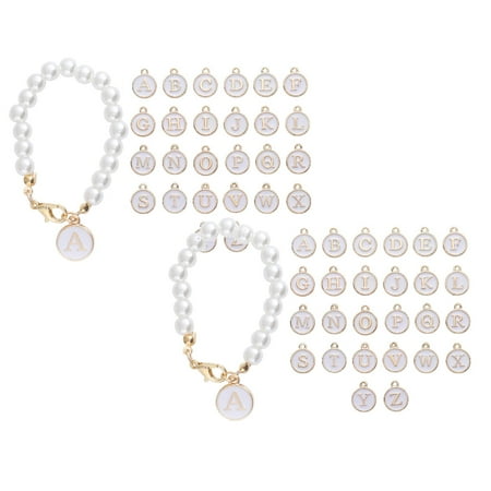 

1pc Letter Pearl Chains Accessories For Stanle.y 30/40 Oz Tumbler With Handle Initial Name ID Handle For / Cup in The Dark Glass Beads Stained Glass Birds 22 Bead Chains for Crafts Christmas